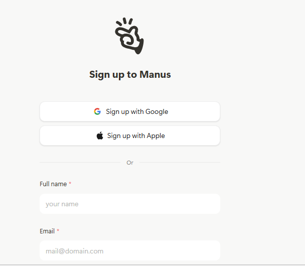 واجهة برنامج Manus AI الذكاء الاصطناعي